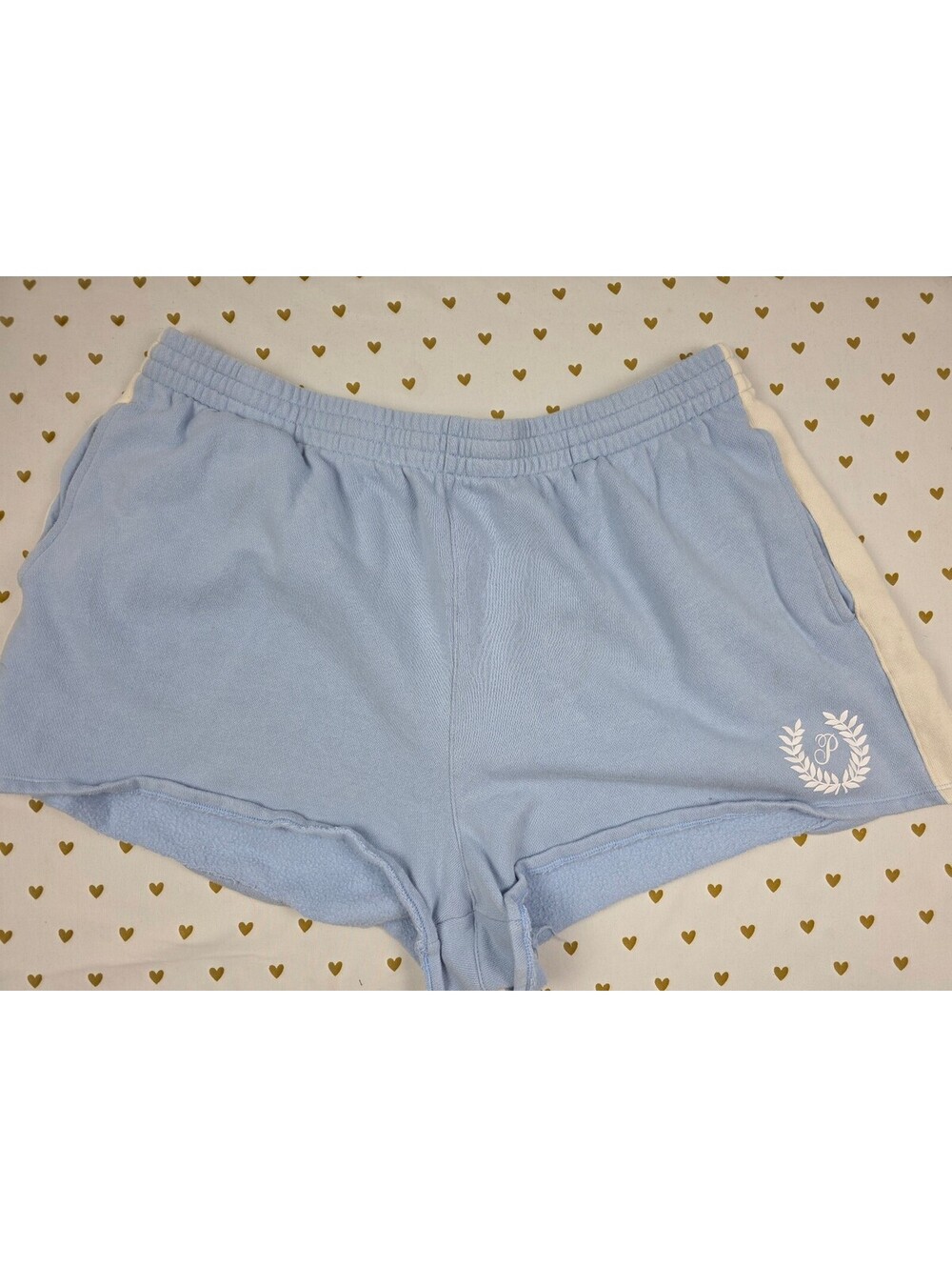Victorias Secret PINK Blue Crest Logo Sweat Shorts 2XL XXL